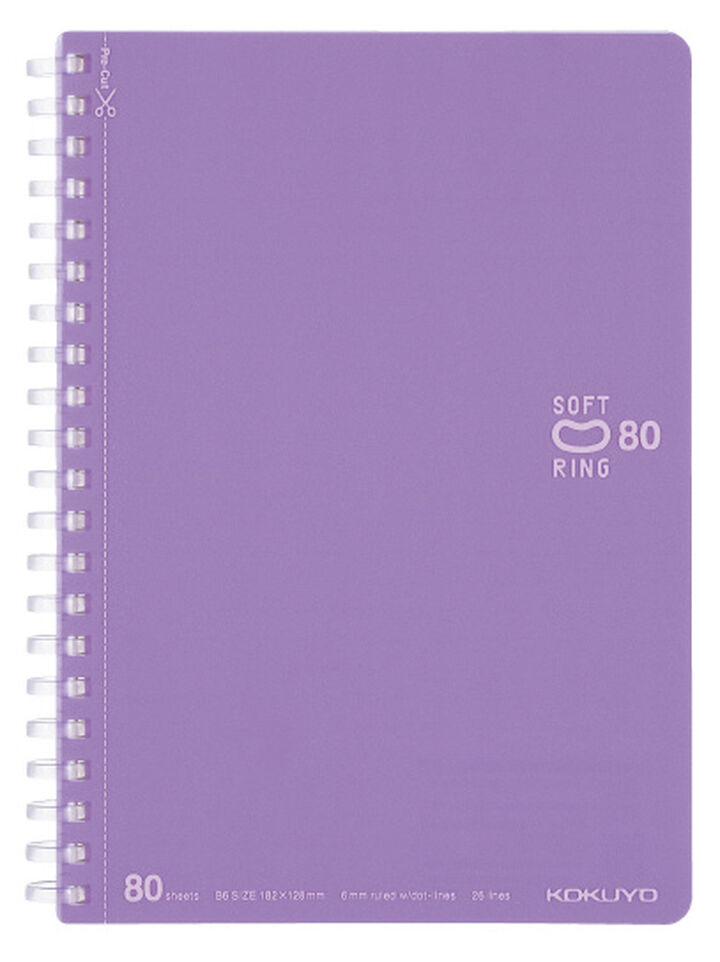 Soft Ring notebook Colorful B6 80 Sheets Purple,Purple, medium