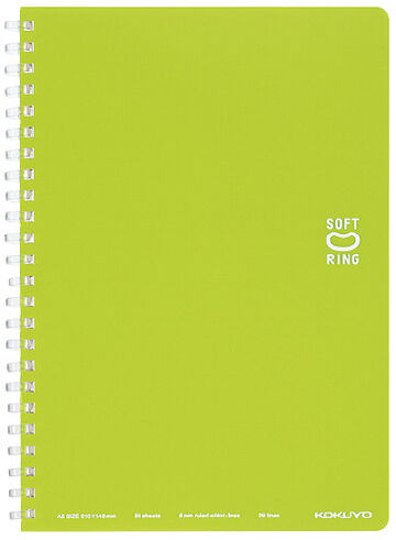 Soft Ring notebook Colorful A5 50 Sheets Light Green,Light green, small image number 0