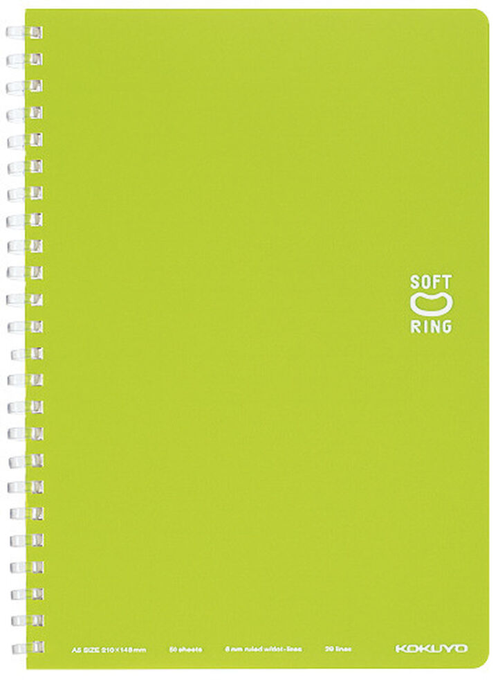 Soft Ring notebook Colorful A5 50 Sheets Light Green,Light green, medium