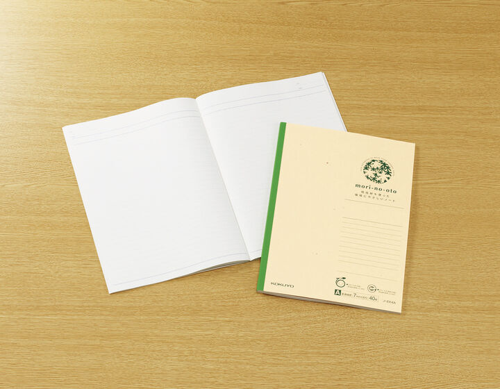 mori-no-oto Notebook recycled paper B5 7mm rule 30 sheets,Green, medium image number 2