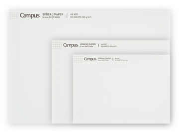 Campus Report pad A3 White 5mm grid rule 50 sheets,Transparent, small image number 1