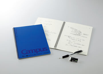 Campus Twin-ring notebook Thick color cover B5 Blue 7mm rule 50 sheets,Blue, small image number 2