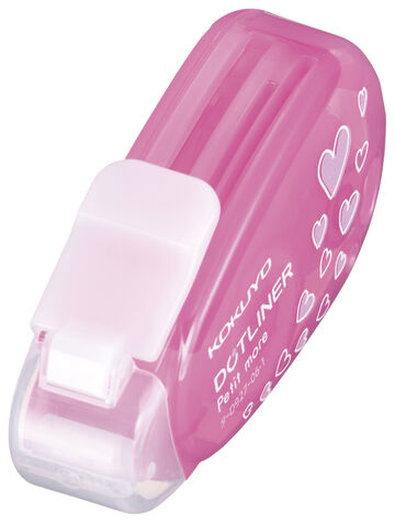 Dotliner Petit More Tape Glue Single-use type Strong adhesive Heart pattern 6mm x 10m Pink,, small image number 3