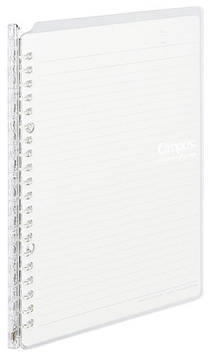 Campus Smart ring PP Cover 20 Hole Binder notebook A5 Transparent,Transparent, medium