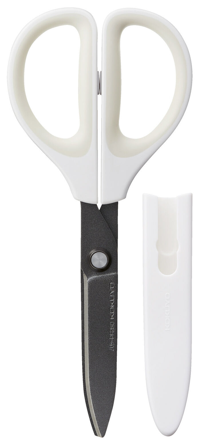 SAXA Scissors x Fluorine and Non-stick blade x White,Transparent, medium