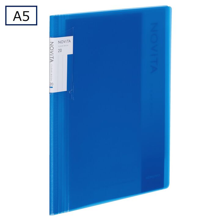 Clear book NOVITA A5 20 Sheets Blue,Blue, medium