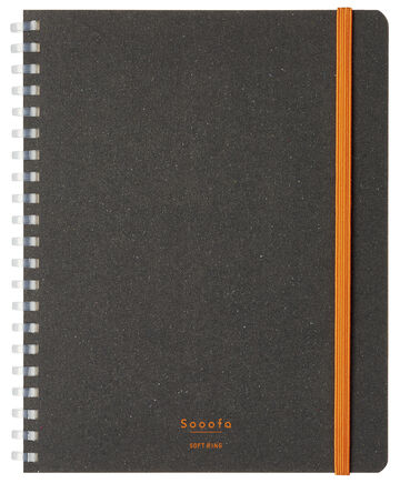 Soft ring Notebook Sooofa Cardboard 4mm Grid line B6 Black,Black, small image number 0