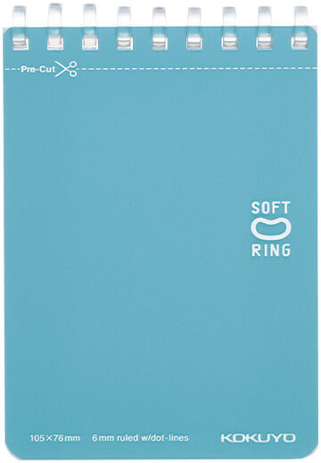 Soft Ring memo notebook Colorful A7 50 Sheets Light Blue,Light Blue, small image number 0