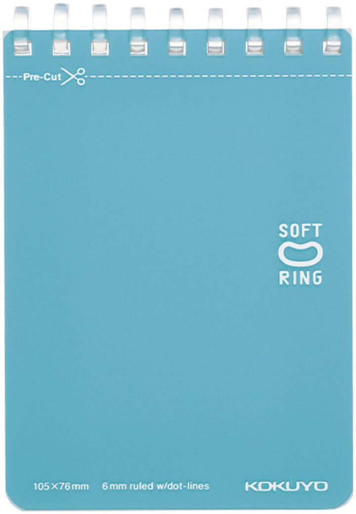 Soft Ring memo notebook Colorful A7 50 Sheets Light Blue,Light Blue, medium