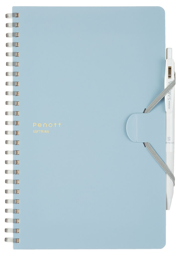 Soft ring Notebook Penott 5mm Grid line A5 70 Sheets Blue,Light Blue, medium