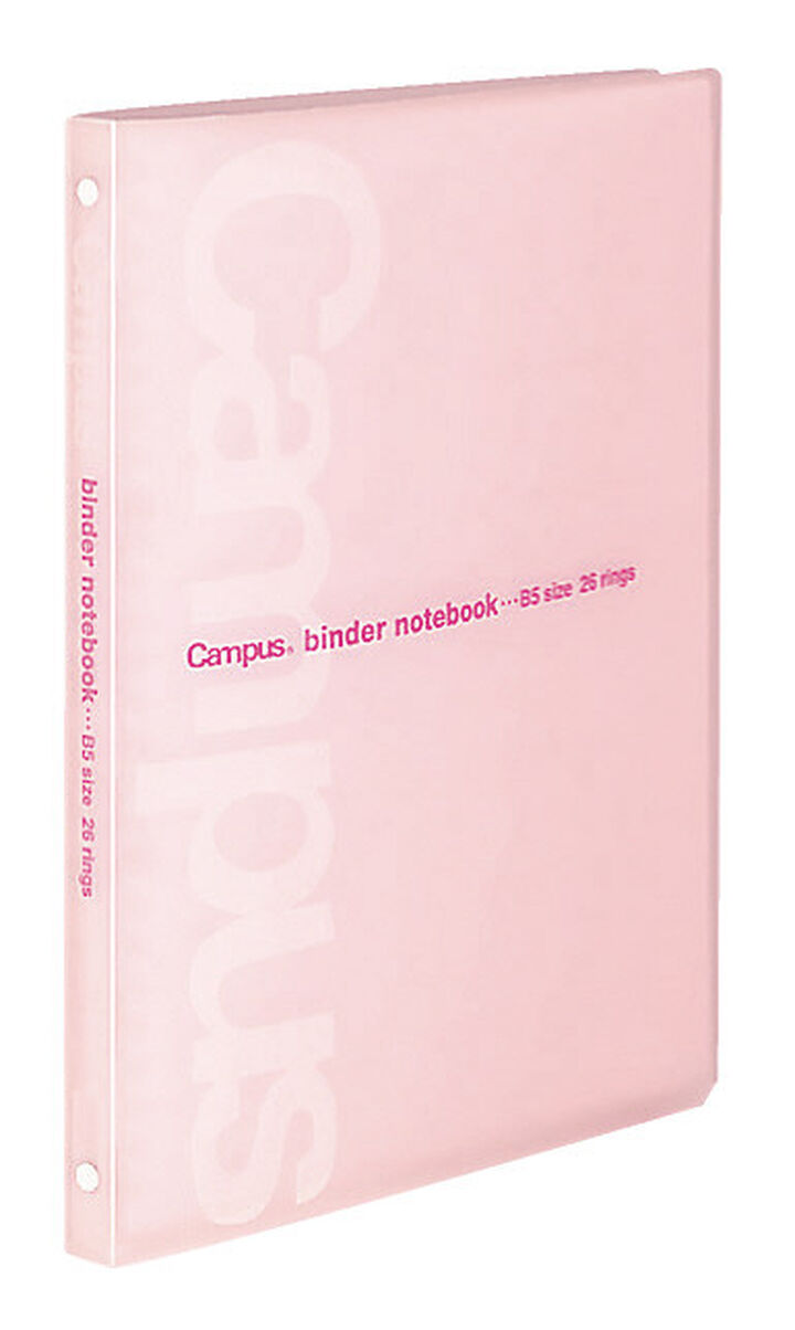 Campus Slim PP Cover 26 Hole Binder notebook B5 Pink,Pink, medium