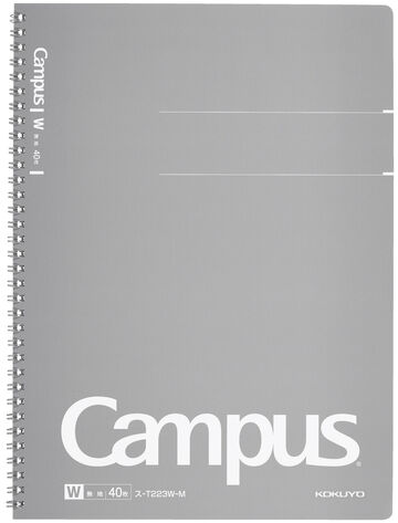 Campus Twin-ring notebook Plain A4 Gray 40 sheets,Gray, small image number 0