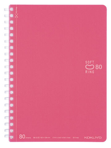 Soft Ring notebook Colorful B6 80 Sheets Light pink,Light Pink, small image number 0