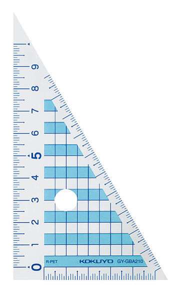 MANABISTO Triangle ruler Made of recycled PET resin 10cm scale 10cm,clear, small image number 0