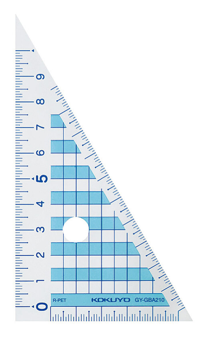 MANABISTO Triangle ruler Made of recycled PET resin 10cm scale 10cm,clear, medium image number 0