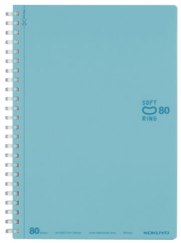 Soft Ring notebook Colorful A5 80 Sheets Light Blue,Light Blue, small image number 0
