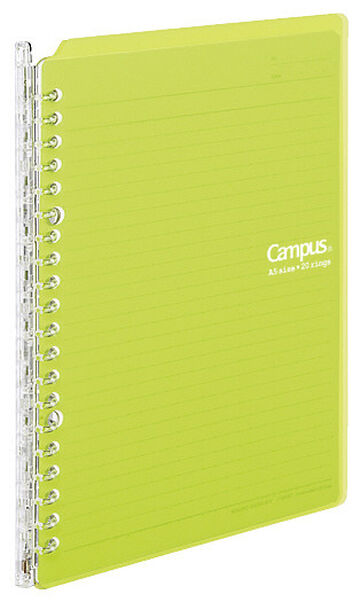 Campus Smart ring PP Cover 20 Hole Binder notebook A5 Lime Green,Lime Green, small image number 1