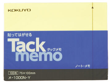 Tack memo Sticky notes Notebook type Horizontal 75 x 100mm Yellow 100 Sheets,Yellow, small image number 0
