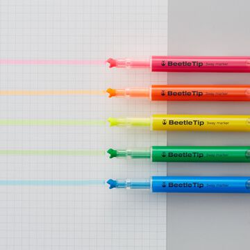 Beetle Tip 3 Way Marking Pen Yellow,Yellow, small image number 2