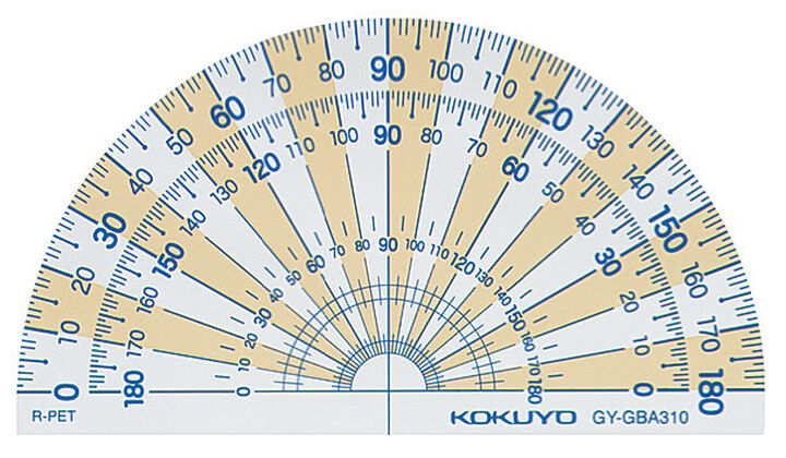 MANABISTO Protractor Made of recycled PET resin 90×50mm semicircular protractor 90 x 50 mm,clear, medium image number 0