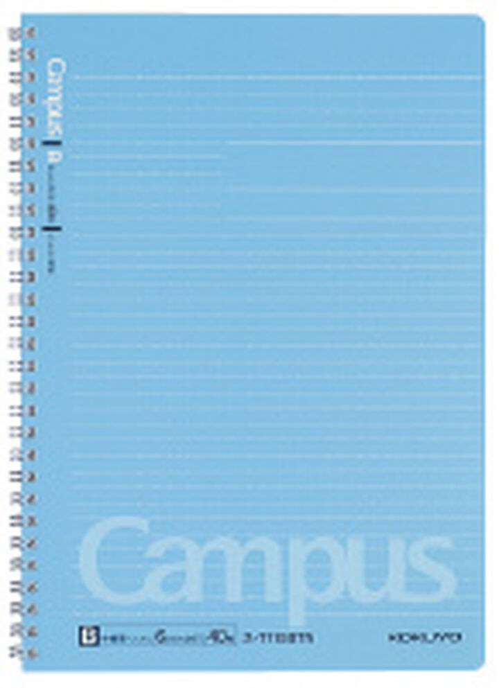 Campus Twin Ring Notebook B5 6mm dot rule 40 Sheets Light Blue,Blue, medium image number 2