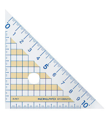 MANABISTO Triangle ruler Made of recycled PET resin 10cm scale 10cm,clear, small image number 1