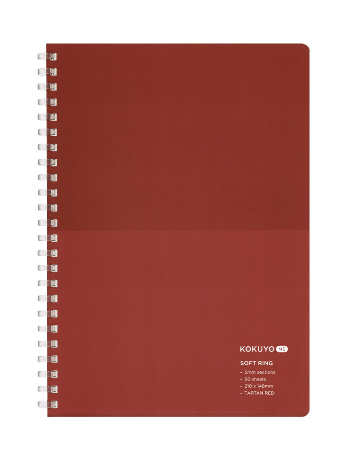 KOKUYO ME Soft ring notebook A5 TARTAN RED,Red, medium