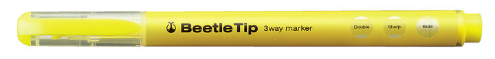 Beetle Tip 3 Way Marking Pen Yellow,Yellow, medium image number 0