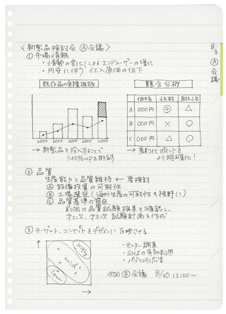 Soft Ring notebook Biz B5 40 Sheets 6mm horizontal rule with Dot,Dark Blue, medium image number 2