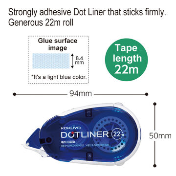 Dotliner Tape Glue Body Refill type Strong adhesive 8.4mm x 22m Blue,Blue, small image number 1