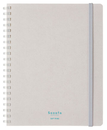 Soft ring Notebook Sooofa Cardboard 4mm Grid line B6 Ash-Gray,Gray, small image number 0
