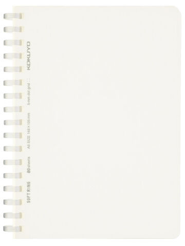 Soft Ring notebook Clear A6 80 Sheets 5mm Grid Dot Rule,White, small image number 0