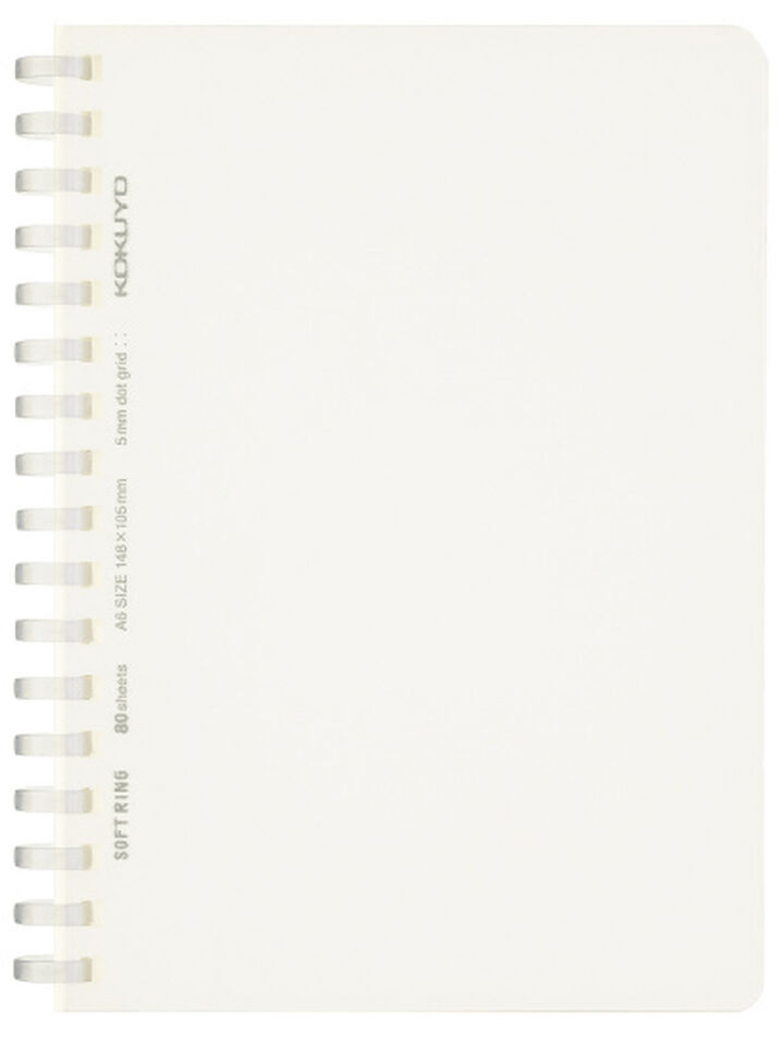 Soft Ring notebook Clear A6 80 Sheets 5mm Grid Dot Rule,White, medium image number 0