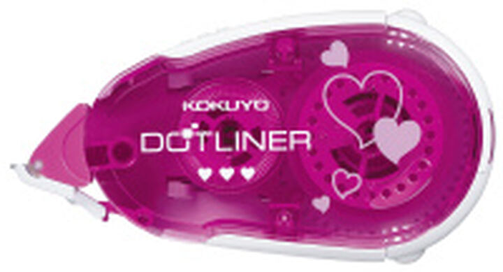 Dotliner Tape Glue Body Refill type Strong adhesive Heart pattern 8.4mm x 16m Pink,Purple, medium