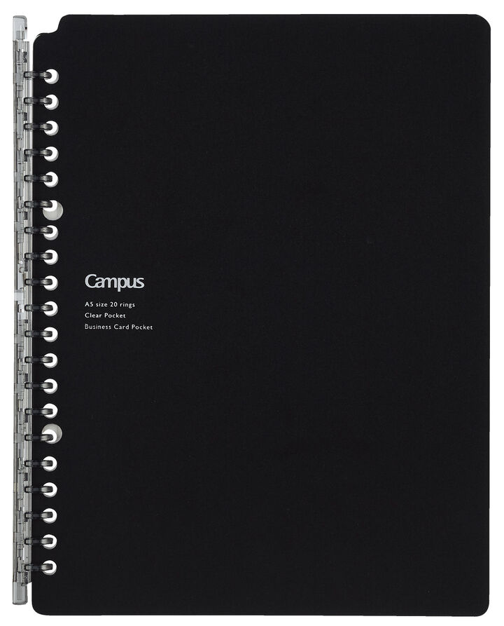 Campus Binder notebook 26 Hole A5 Black 5 sheets,Black, medium