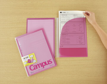 Campus notebook Notebook Print storage pocket included A4 Pink 7mm rule 30 sheets,Pink, small image number 8