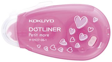 Dotliner Petit More Tape Glue Single-use type Strong adhesive Heart pattern 6mm x 10m Pink,, small image number 0