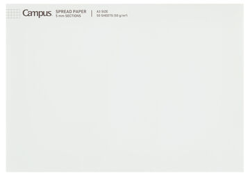 Campus Report pad A3 White 5mm grid rule 50 sheets,Transparent, small image number 0