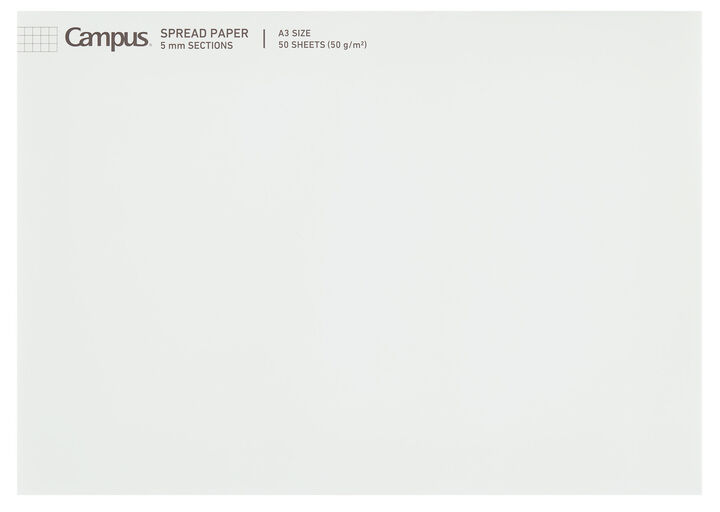 Campus Report pad A3 White 5mm grid rule 50 sheets,Transparent, medium