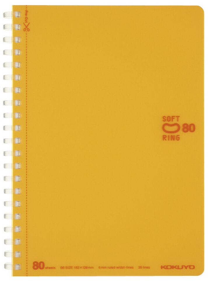Soft Ring notebook Colorful B6 80 Sheets Orange,Orange, medium image number 0