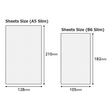 Soft ring Notebook Penott 5mm Grid line B6 70 Sheets White,White, small image number 4