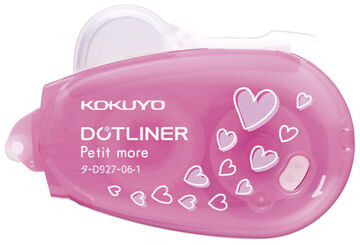 Dotliner Petit More Tape Glue Single-use type Strong adhesive Heart pattern 6mm x 10m Pink,, small image number 2