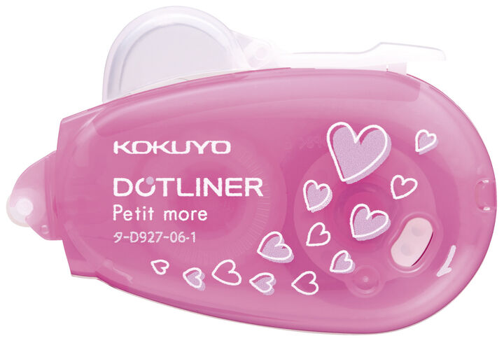 Dotliner Petit More Tape Glue Single-use type Strong adhesive Heart pattern 6mm x 10m Pink,, medium image number 2