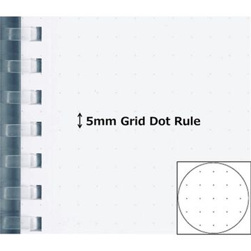 Soft Ring notebook Clear B6 80 Sheets 5mm Grid Dot Rule,White, small image number 1