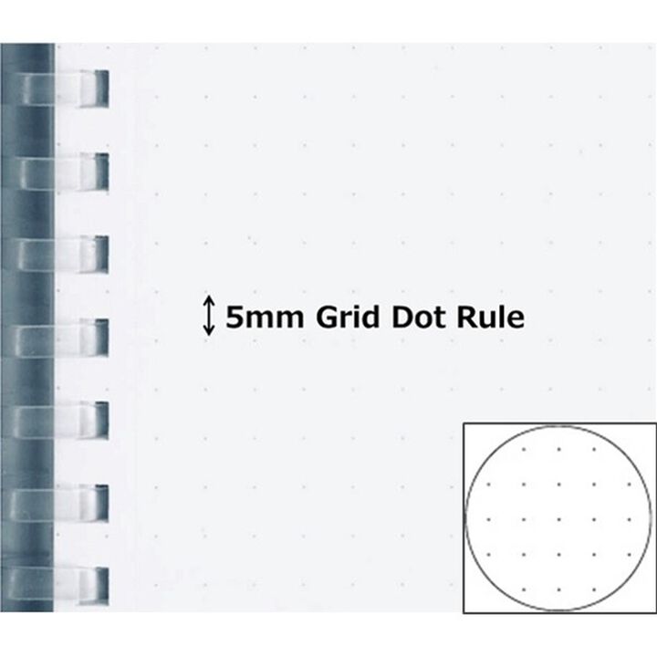 Soft Ring notebook Clear B6 80 Sheets 5mm Grid Dot Rule,White, medium