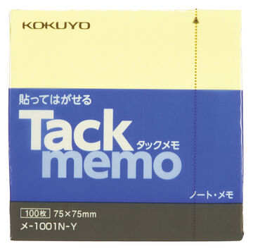 Tack memo Sticky notes Notebook type Square 75 x 75mm Yellow 100 Sheets,Yellow, small image number 0