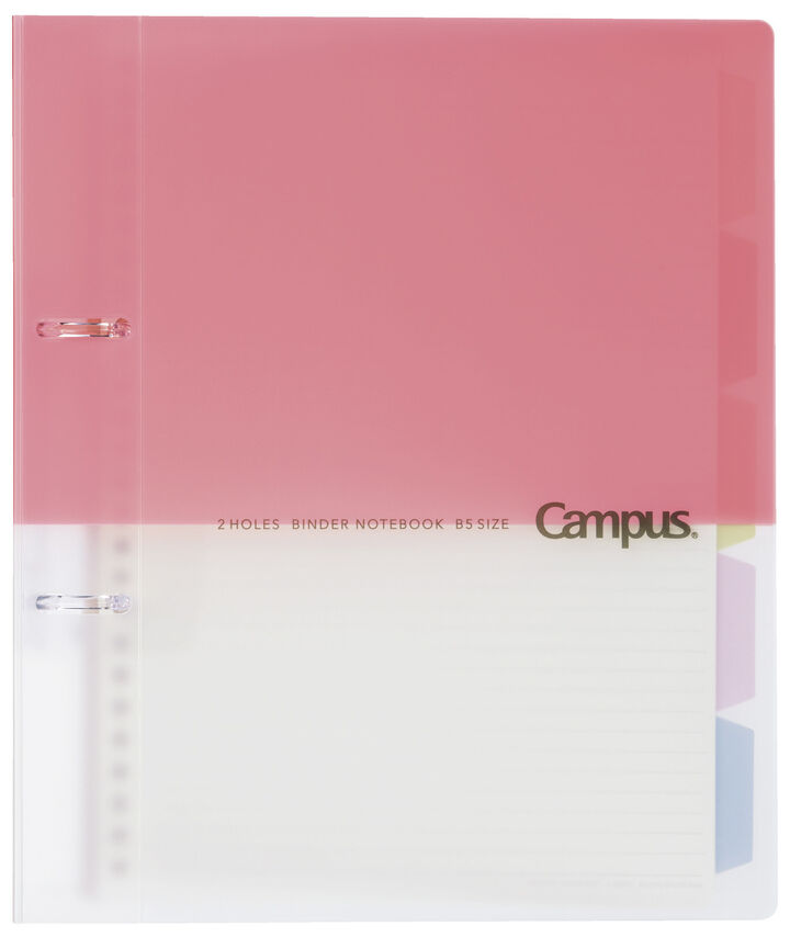 Campus Easy binding of prints 2 Hole Binder notebook B5 Pink,Pink, medium