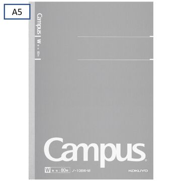 Campus Notebook Plain Rule 80 Sheets A5,Gray, small image number 0