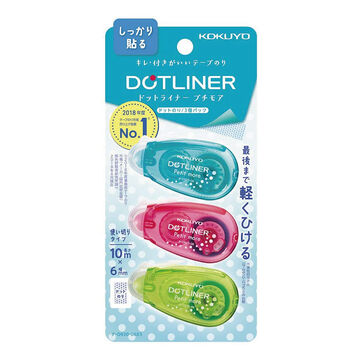 Dotliner Petit More Tape Glue Single-use type Strong adhesive 6mm x 10m Pink,clear, small image number 0