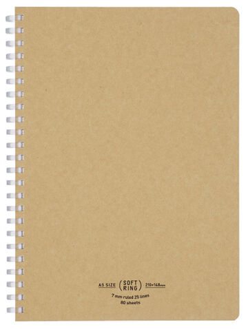 Soft Ring notebook Natural A5 80 Sheets Beige,Beige, small image number 0